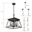 Luminaire suspendu en fer 4 lumières à intensité variable de couleur noyer-1340085722