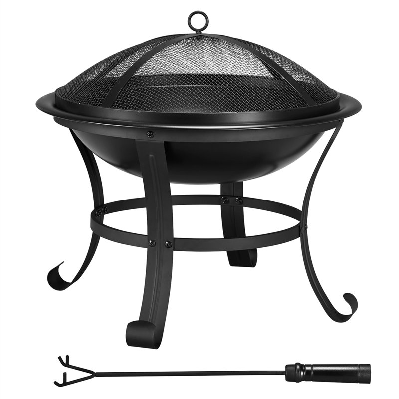 Round Iron Wood Burning Fire Pit