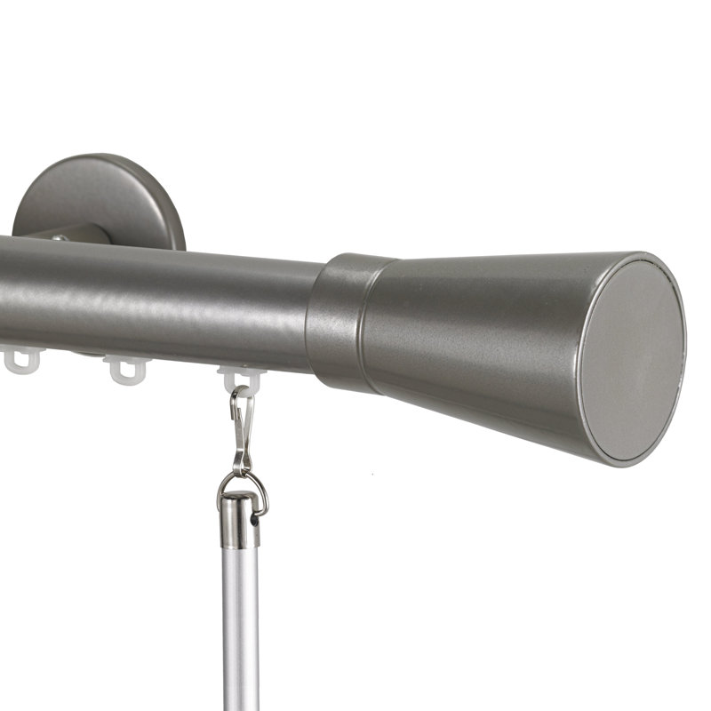 Fredrickson Single Curtain Rod, 96", Antique Silver