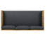 Lit de jour 3 places avec accoudoirs d'extérieur, coussin gris foncé, base en bois, assise et dossier à lattes, housse de coussin d'eau, 31,62 po, assemblage requis, surface, profondeur de produit 68,23 po,