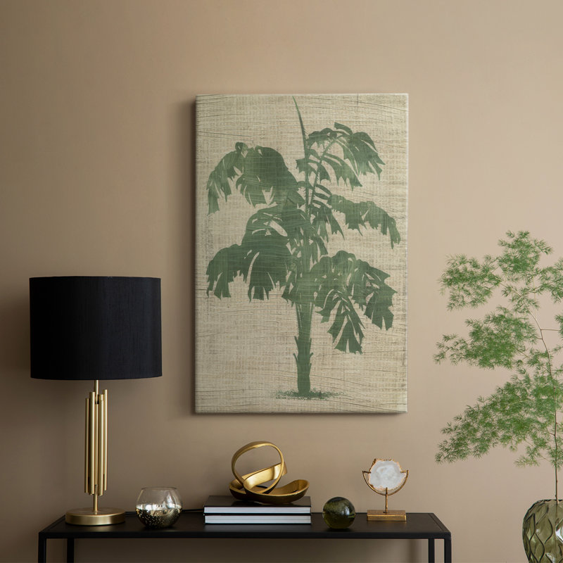 Toile de jute silhouette de palmier IV - galerie Cavas sur mesure, H 36 po x l 24 po