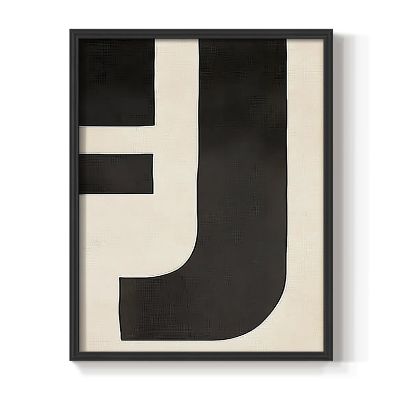 Reproduction encadrée abstraite «Lxxiv» - prête à être suspendue - fabriquée aux États-Unis, H 10 po x l 8 po, Noir
