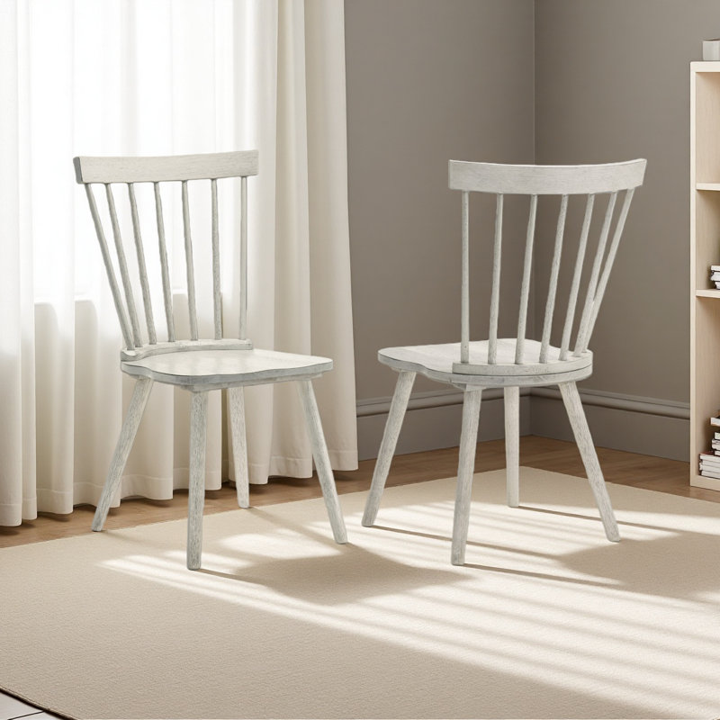 [Ensemble de 2] Chaises de ferme rustiques, chaises d'appoint en bois massif, Blanc