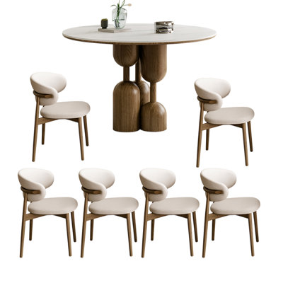 Retro simple home round dining table sets