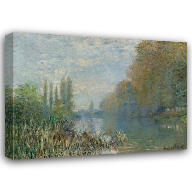 «Banks of the seine in Autumn» par Claude Monet, reproduction d'art sur toile tendue, H 40 po x l 28 po