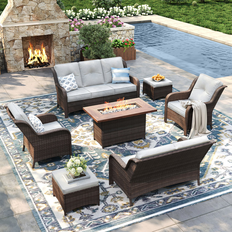 Outdoor Conversation Set, Sand/Brown