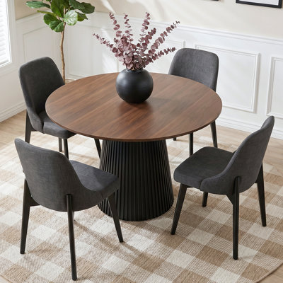 
Laurence 4 - Person Dining Table Set With 46" Round Dining Table & 4 Upholstered Chairs
