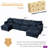 Nyerere 143.31"W Modern Chenille Comfy Modular Seat,Deep Seat Sectional Sofa Cloud Couch With Two Ottomans-674678673