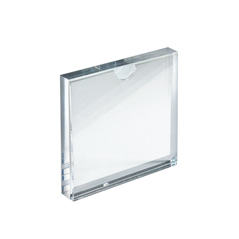 Clear Acrylic 4" x 4" Block Sign Holder Frame, 2-Pack