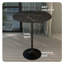  Table de salle à manger ronde de 36 po de hauteur avec plateau en panneau de fibres à densité moyenne et base en acier noir-133312916