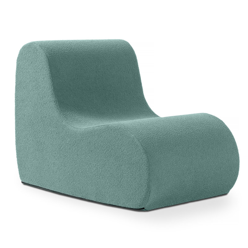Uptown Modern Armless Accent Chair, Boucle, Green Boucle