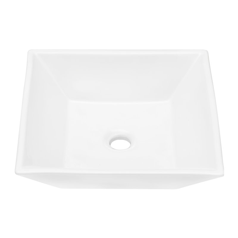 16X16 Inch Ceramic Bathroom Vessel Sink - Stylish And Functional, To Stains Square Modern Look, Tarnish