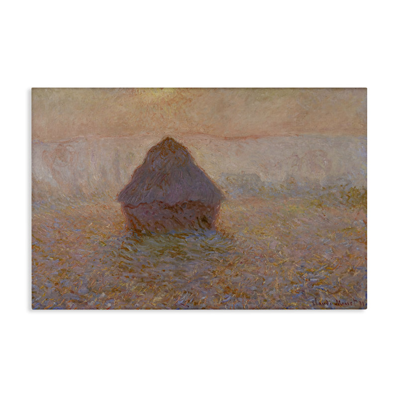 Classical Monet Grainstack Canvas Wall Art by one1000paintings, 20" H x 30" W
