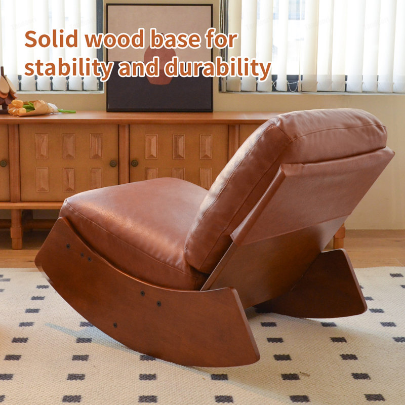 Chaise berçante confortable, fauteuil oscillant rembourré de haute qualité, structure en bois massif, parfaite pour une chaise d'appoint