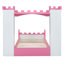 Lit en bois en forme de château avec tablette de rangement, lit plateforme de taille Dreamy pour chambre d'enfant,-971142382