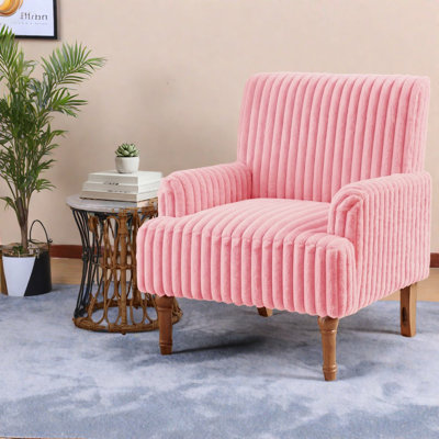 Chaises d'appoint confortables, chaise rose moderne en velours côtelé pour la maison