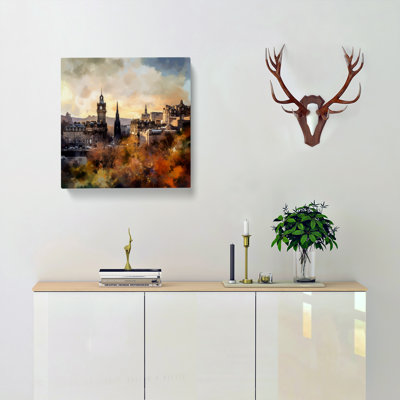 City Of Edinburgh Impressionism No.2 - Wrapped Canvas - Framed Print