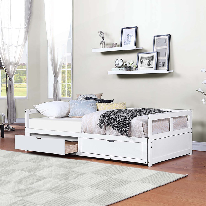 Lit de jour polyvalent en bois avec rangement et fabrication durable pour n'importe quelle pièce