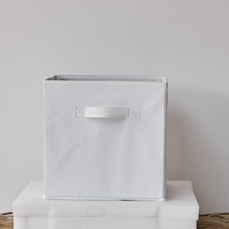 Rebrilliant Northville Fabric Decorative Basket, White, 27.5cm H x 27.5cm W x 27.5cm D