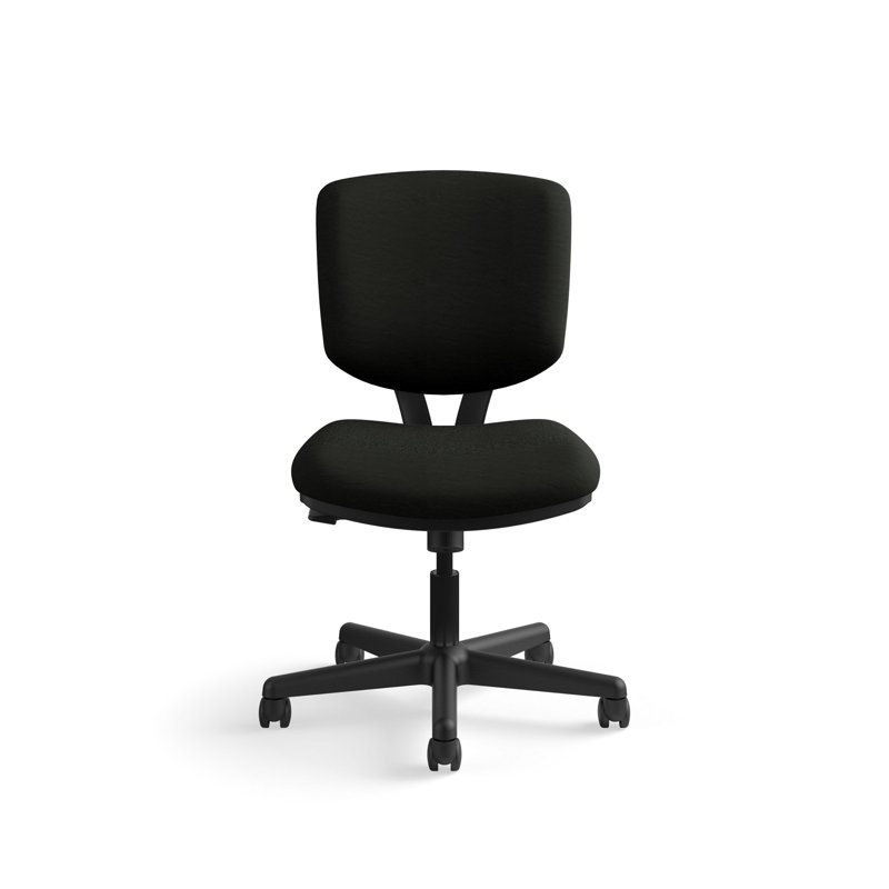 Black Leather Adjustable Task Office Chair with Swivel