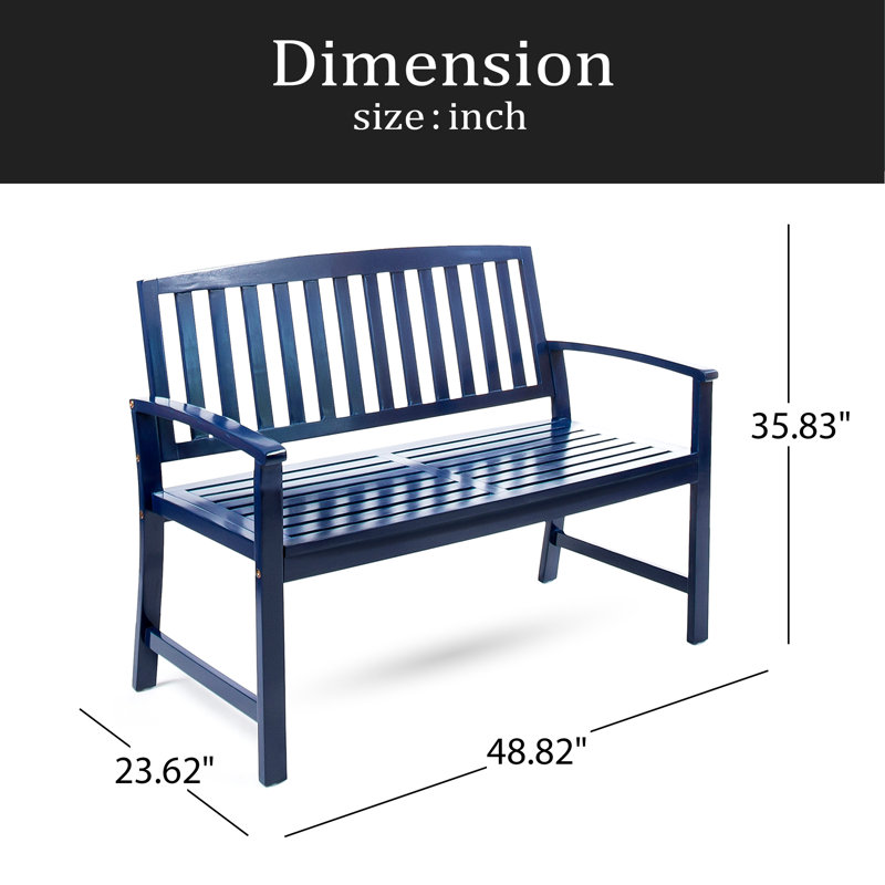 Banc en bois de style campagnard, Bleu