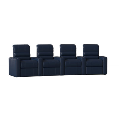 Upholstered Home Theater Seating with Cup Holder