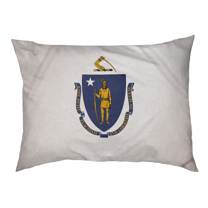 Coussin pour chien massachusetts flag Burien, Très grand (l 52 po x P 42 po x H 17 po)