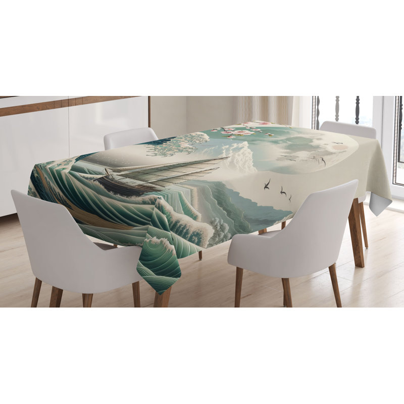 Wyaconda Rectangle No Pattern Microfiber Tablecloth, 90" Rectangle