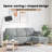 vidaXL Sofa Set with Cushion Light Grey Polyester-1100002308