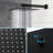 12 Inch Square Dual Shower Head Wall Mounted Matte Black System, - Scald Balanced, 360 Adjustable Rainfall Shower, Handheld For Flexible Use With Balanced Valve, Rotation, Easy To Clean And-121029696
