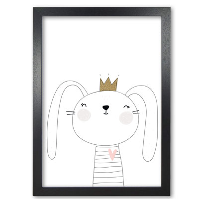 Scandi Cute Bunny With Crown - Painting