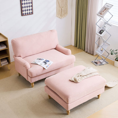 Chaise d'appoint rembourrée de 47 po avec repose-pieds