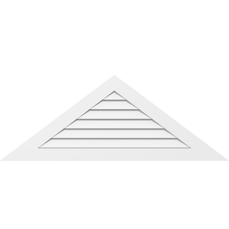 Triangle Surface Mount Functional Standard Frame PVC Gable Vent 11/12 Pitch, 27.75"H x 74"W 