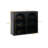 27.56" Modern 2-Door Wall Cabinet (Woven Pattern) - Iron & Tempered Glass, 3-Tier Storage For Entryway/Living Room/Bathroom/Dining Room，Black-1416782604