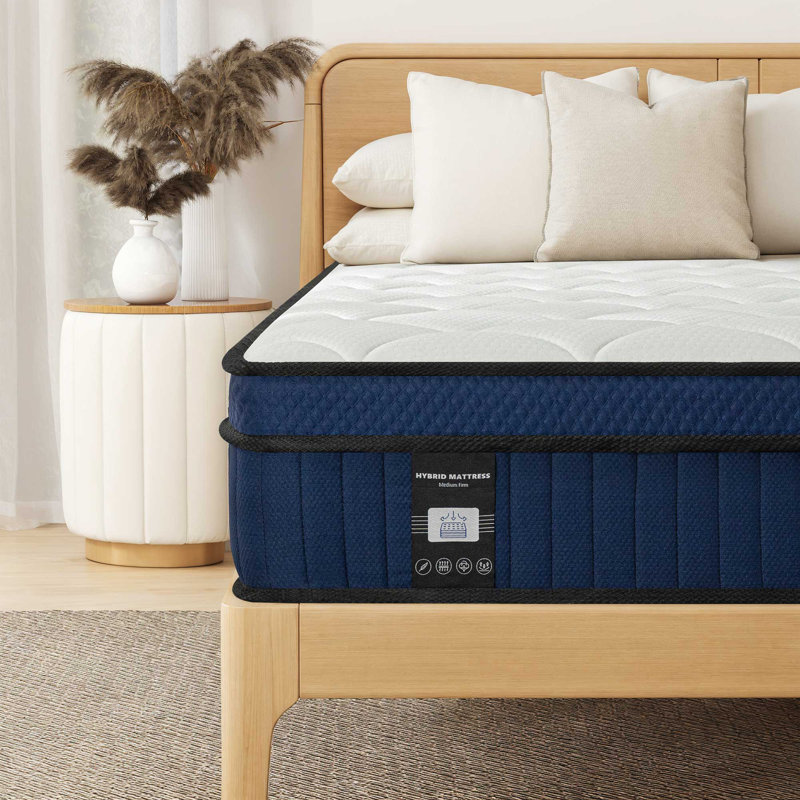 Matelas hybride 14 po en mousse viscoélastique gélifiée de taille moyenne avec boîte Certipur-US, Grand lit, 14"