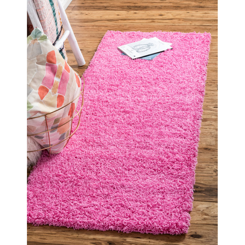 Tapis noir de jais Santoshi, Tapis de couloir 2 pi 7 po x 10 pi, Rose caramel