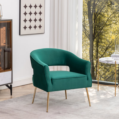 Chynna Velvet Accent Chair by Everly Quinn