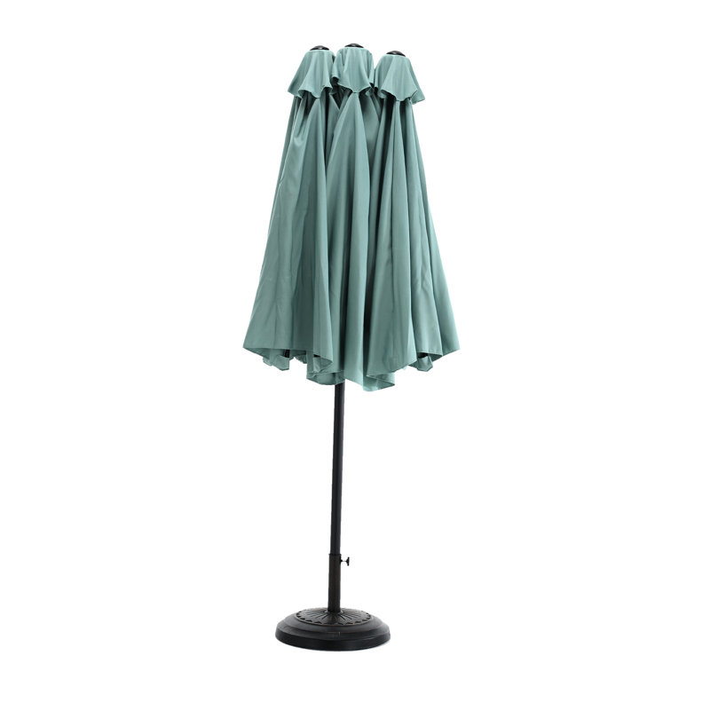 Grand parasol rectangulaire 14,8 pi. Double face. Manivelle de fermeture simple. Ombrage fin pour la cour, le bord de la piscine, le parasol de jardin. Grand avec mécanisme d'ouverture à 100%. Jardin convenable,