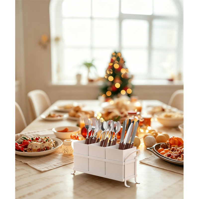 Porte-ustensiles de cuisine blanc, White