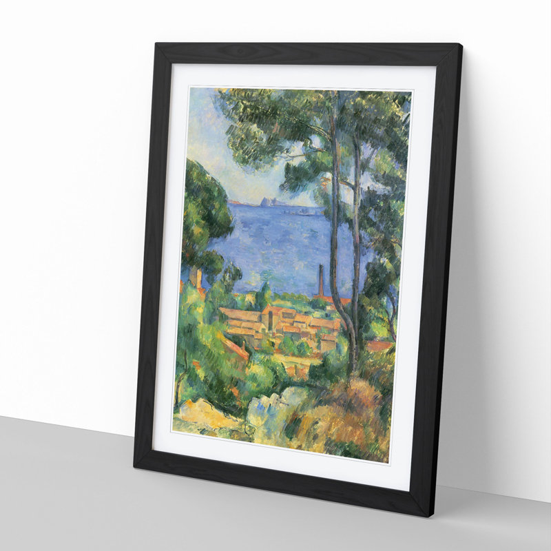 View Through the Trees by Paul Cezanne - Framed Print, 36cm H x 27cm W x 2cm D, Black