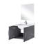Meuble-lavabo gris foncé de 61 cm x 56 cm, comptoir en quartz blanc, robinetterie et miroir de 46 cm inclus - Résistant aux rayures et aux taches pour une durabilité accrue.
