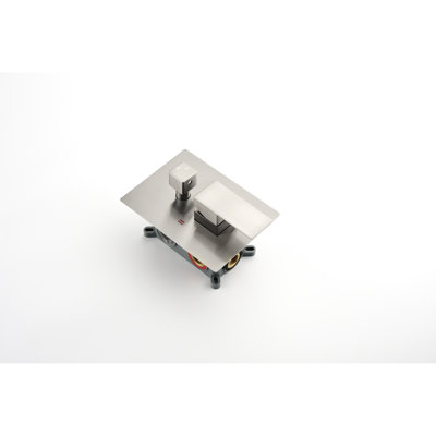 Inverseur de douche en laiton massif à 2 voies avec mélange d'équilibre et 1/2 connexion, avec deux fonctions de sortie de mélangeur à soupape en nickel brossé, surface de la poignée brute
