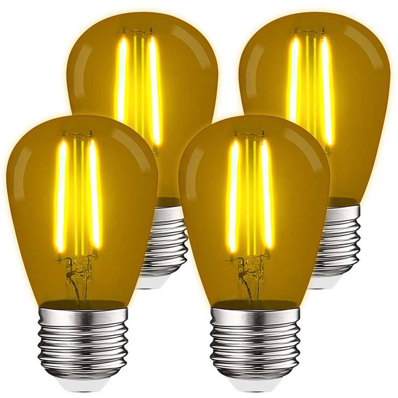 0.5 Watt S14 LED Colored String Light Bulb, E26/Medium (Standard) Base, Yellow