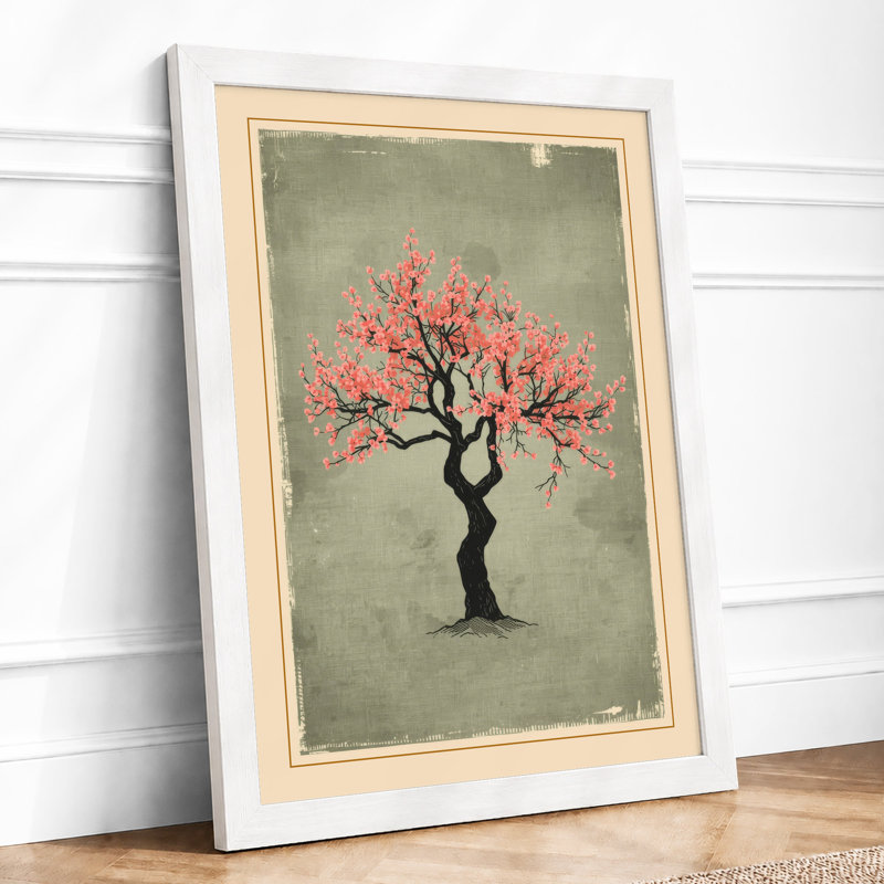 Blossom Crown Botanical - Framed Print, A2 - 59.4 x 42.0 cm, White