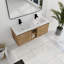 Meuble-lavabo mural 48 po avec lavabo double, charnière de porte à fermeture en douceur