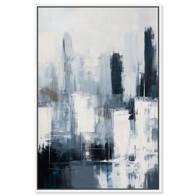 Grey Matter Canvas Blue Abstract Art by Art Remedy