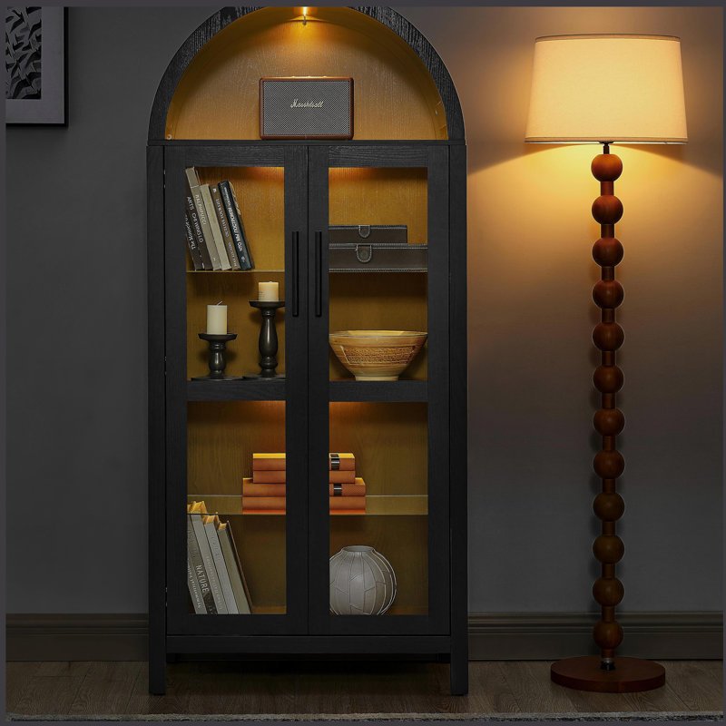 Grand garde-manger arqué 67 po, Noir