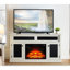 Meuble télé avec de grandes tablettes compatibles avec 65 po, finition blanche et ajustement élégant, 31,7H-1741252756-1741252755
