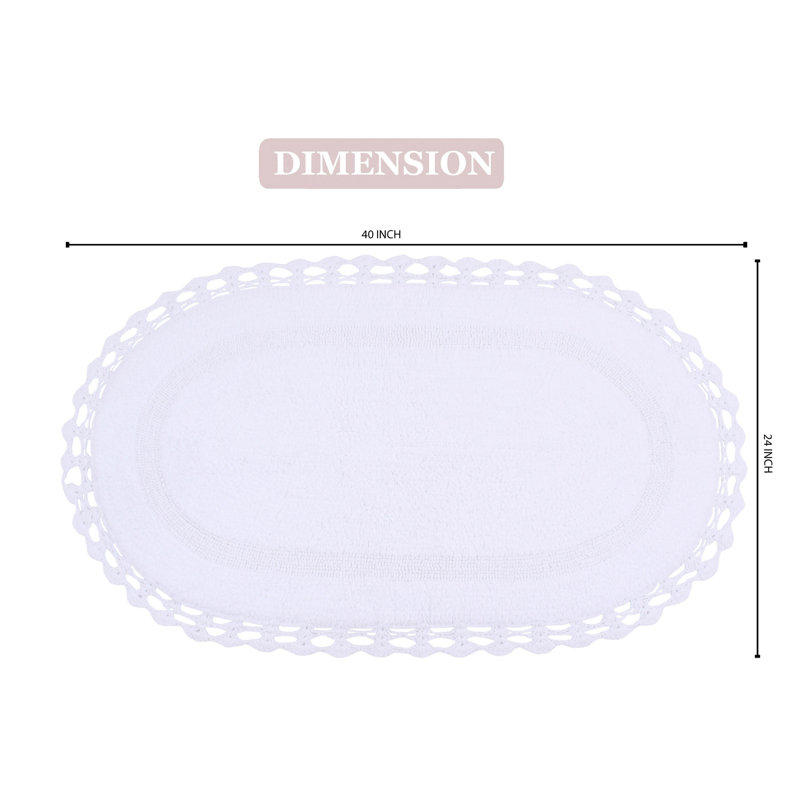 Tapis de bain doux, Blanc, l 24 po x L 40 po