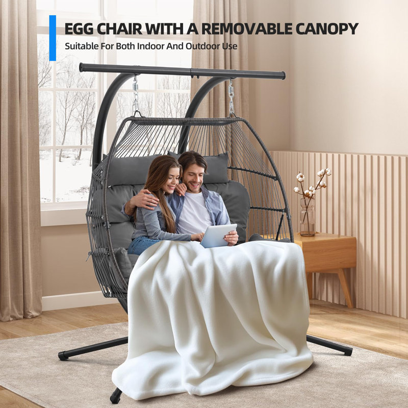 Fauteuil balançoire surdimensionné avec auvent réglable